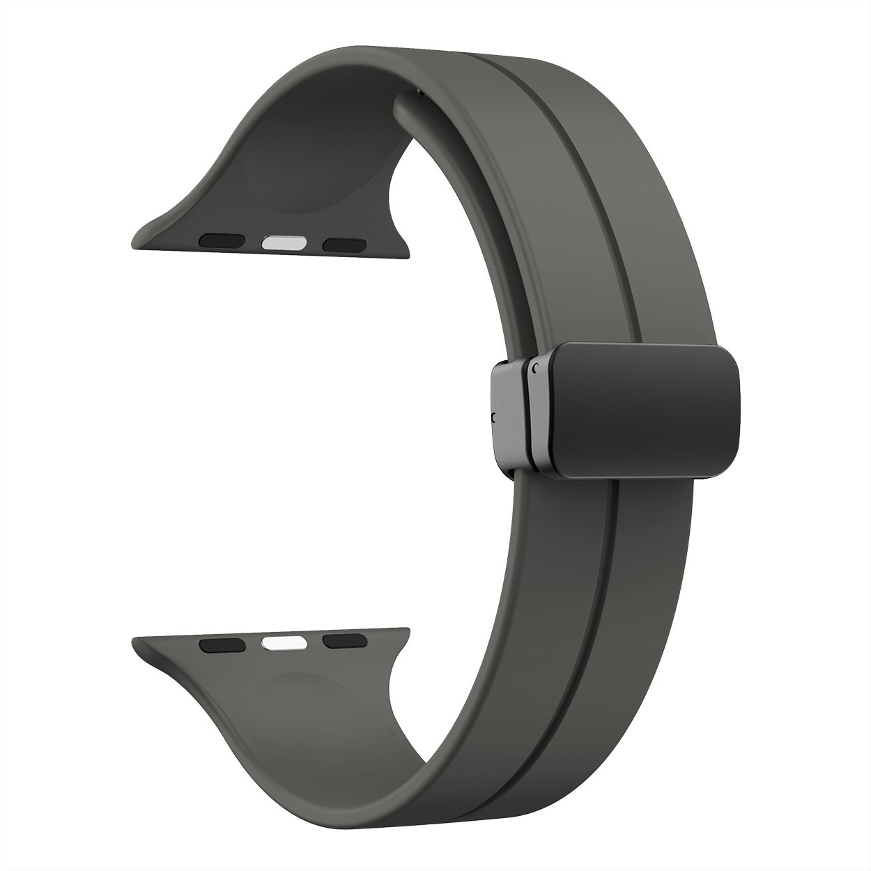 适用手表iwatch苹果华强北通用折叠扣硅胶磁吸表带42/45/46/49mm